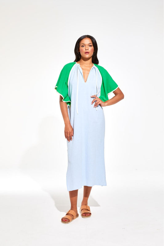 BETH ZEPHYR BLUE GREEN DRESS