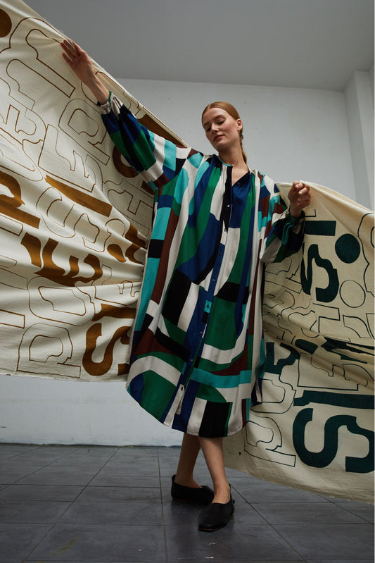 BLUE GREEN PARADIS SUPERSONIC DRESS