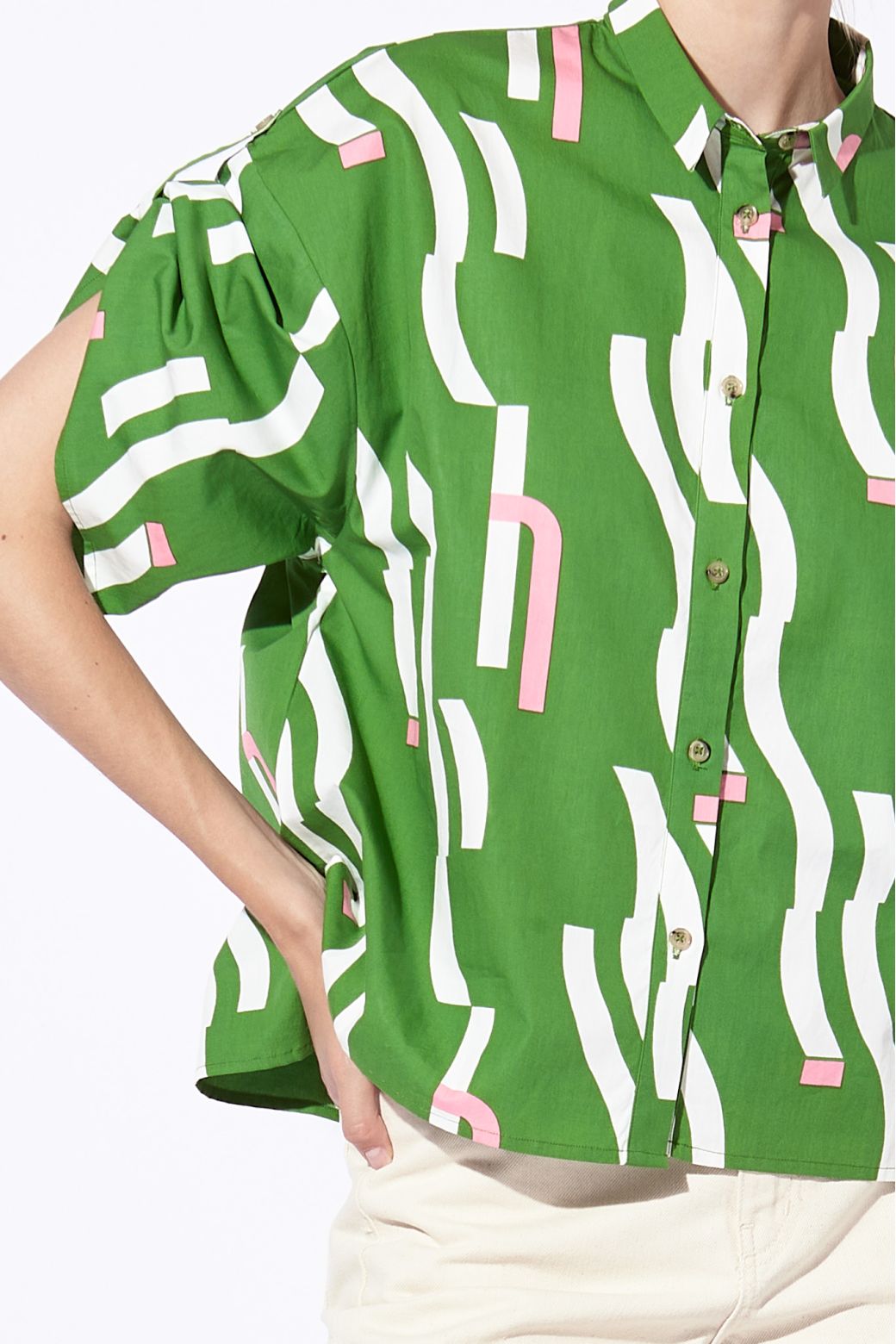 ANDREW WAVE SHIRT GREEN COOL N CONSCIOUS