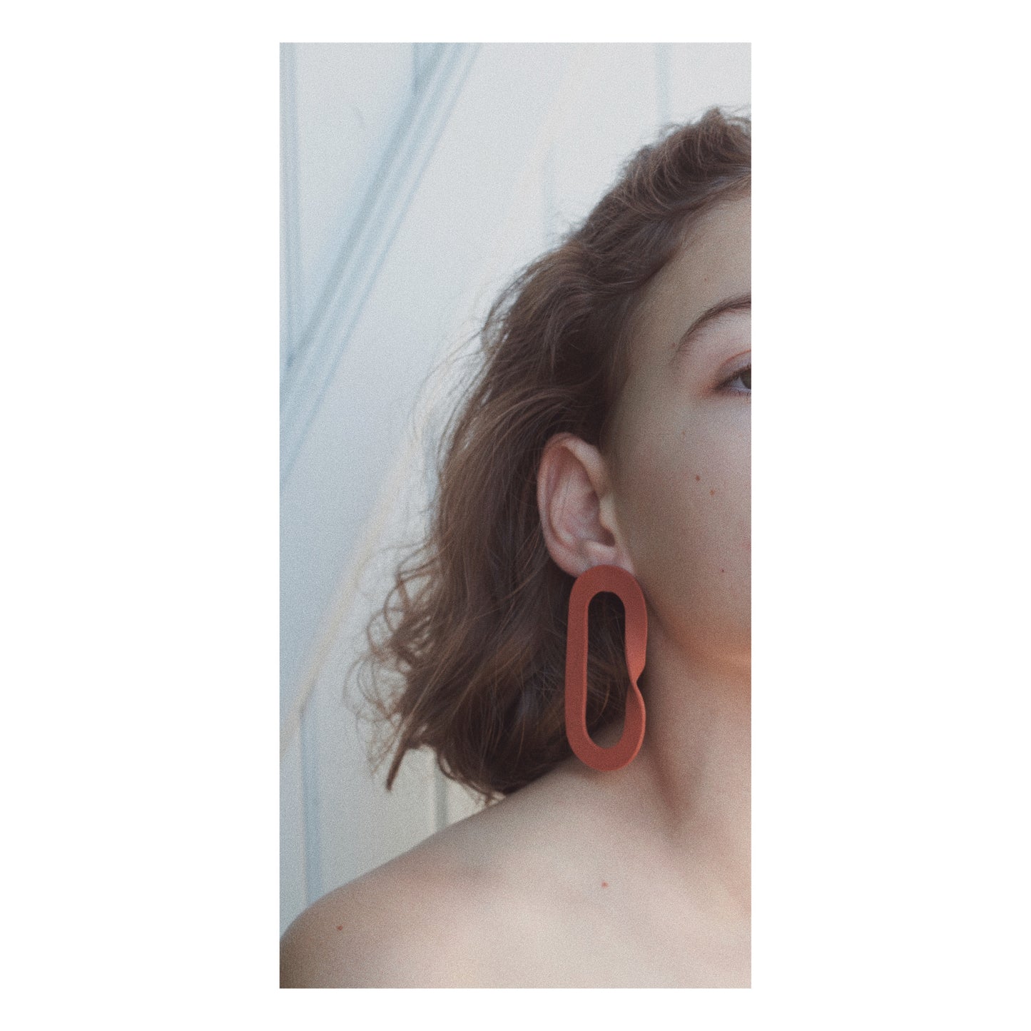Ζ Large Earrings Terracotta